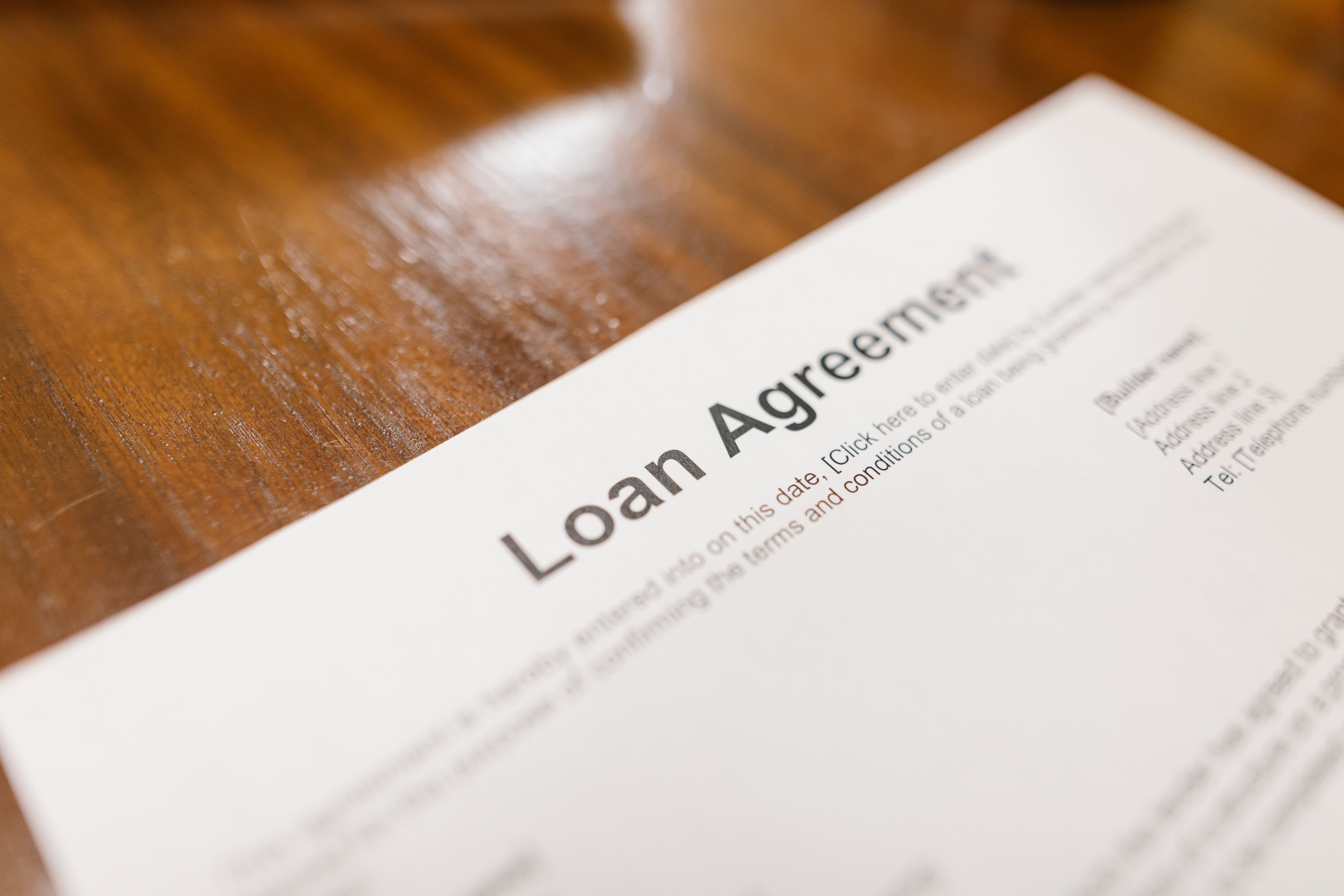 Close-up of a litigation funding agreement contract document on a table